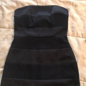 Black dress 2 Tone Stripes Topless